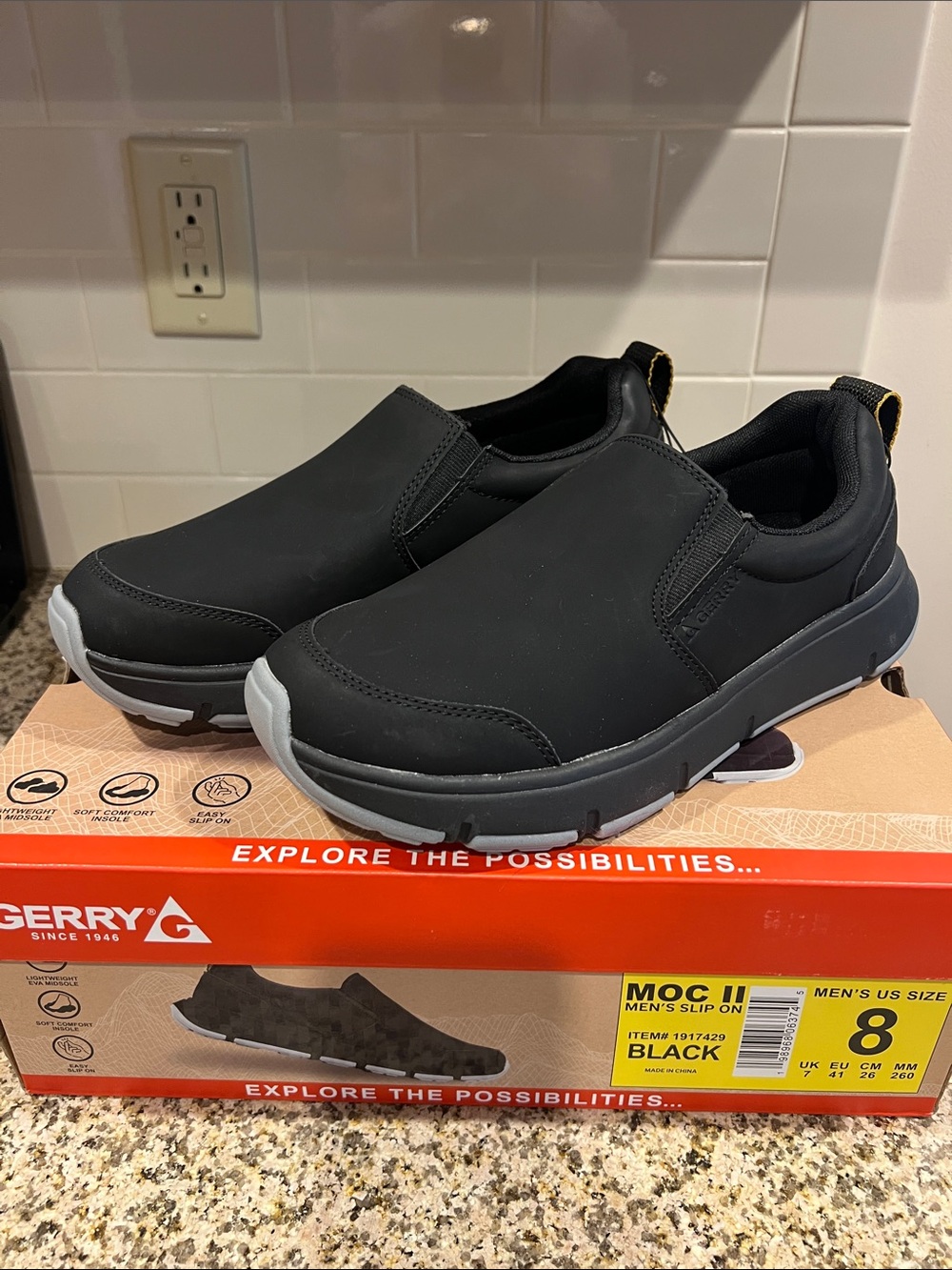 Gerry Weber Men's Black Slip-On Loafers with Gray Outsole